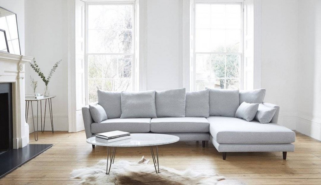 Chaise longue lateral derecha Amy fabricada en lana ecológica